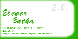 elemer batka business card